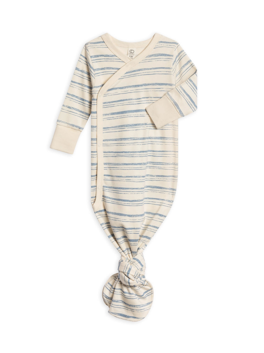 Wave Stripe Organic Cotton Kimono Gown