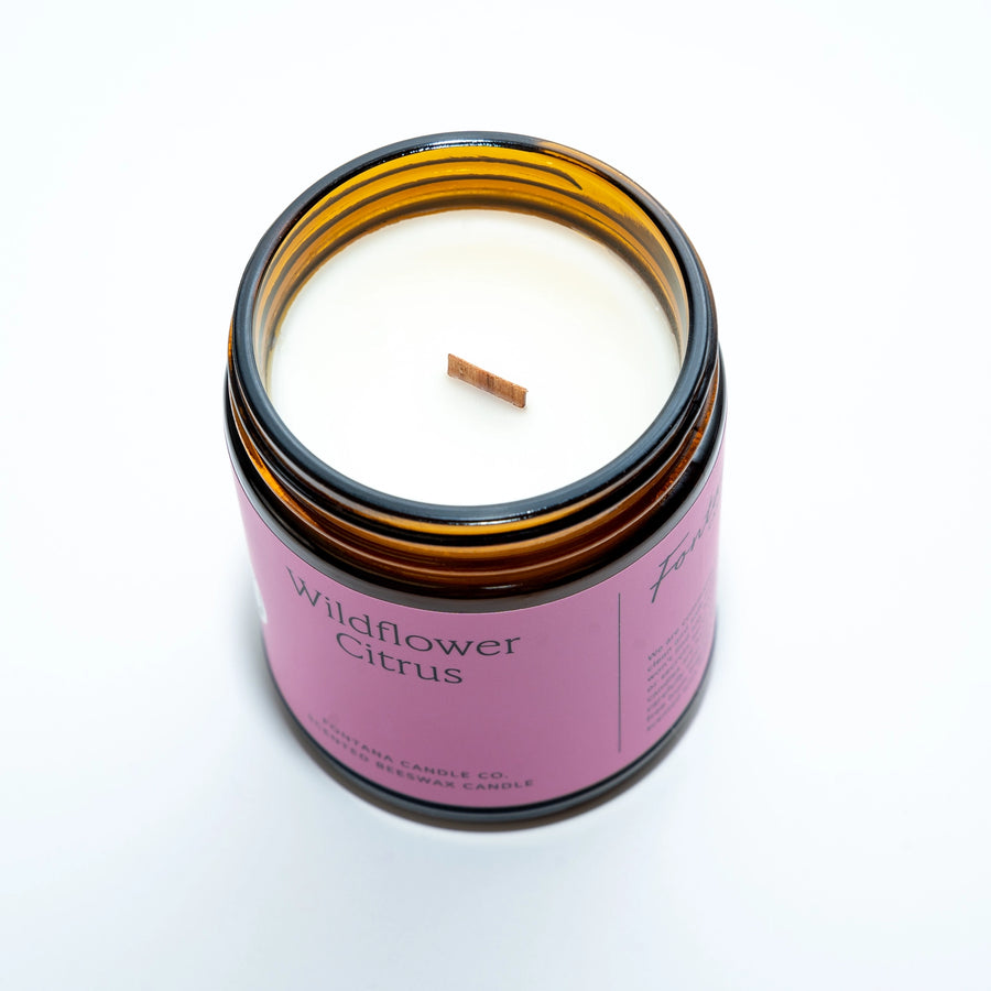 Wildflower Citrus Essential Oil Beeswax Candle