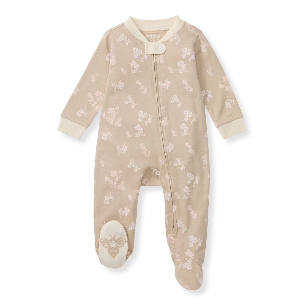 Organic Ribbed Zip Pajamas - Whimsical Floral