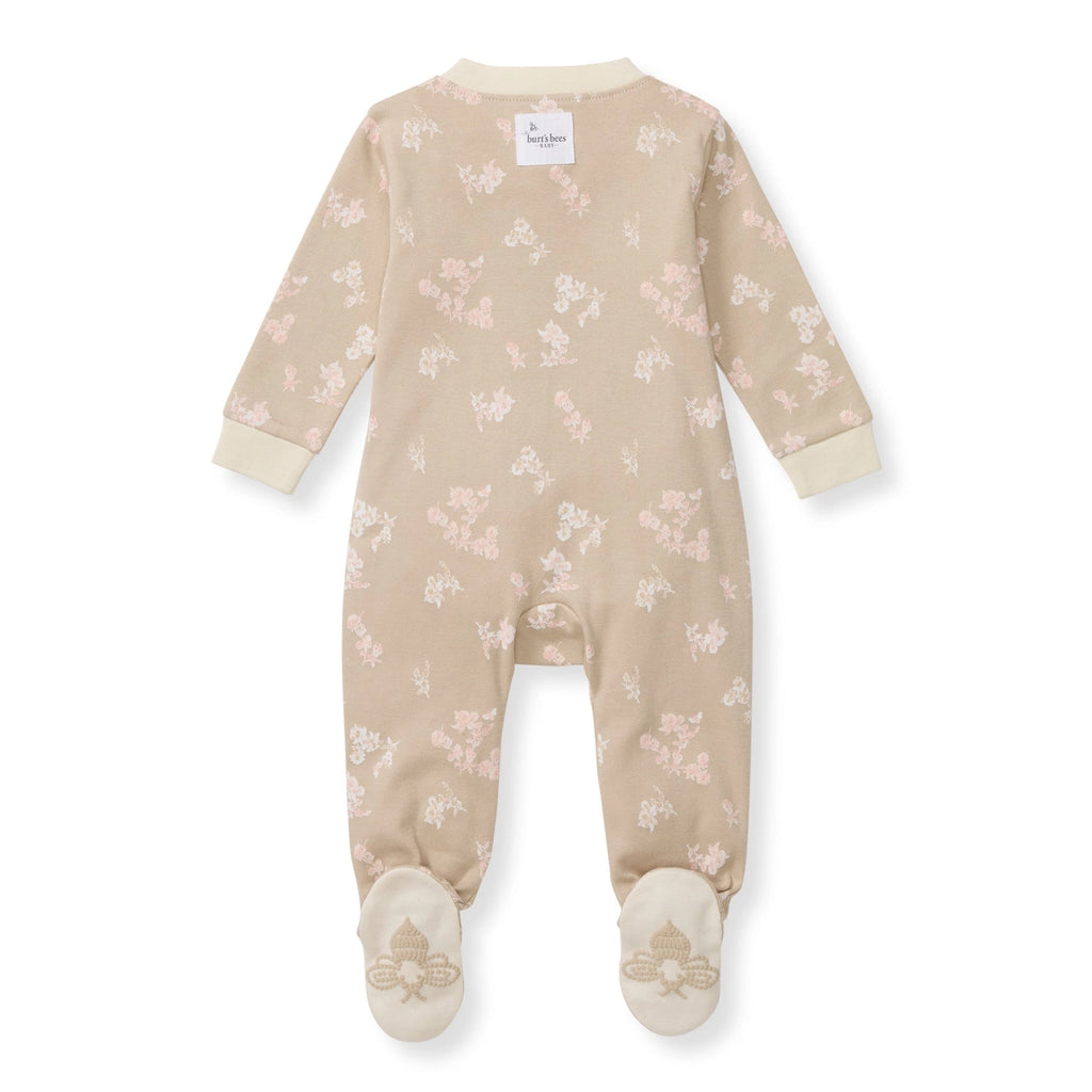Organic Ribbed Zip Pajamas - Whimsical Floral