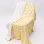 Yellow Tulip Gingham Toddler Blanket