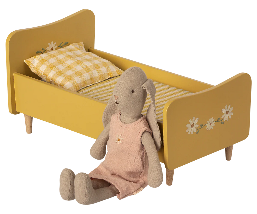 Mini Wooden Bed - Yellow