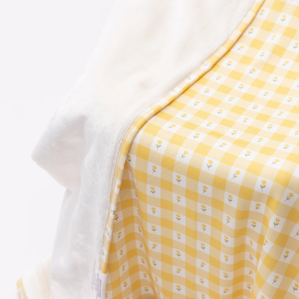 Yellow Tulip Gingham Toddler Blanket