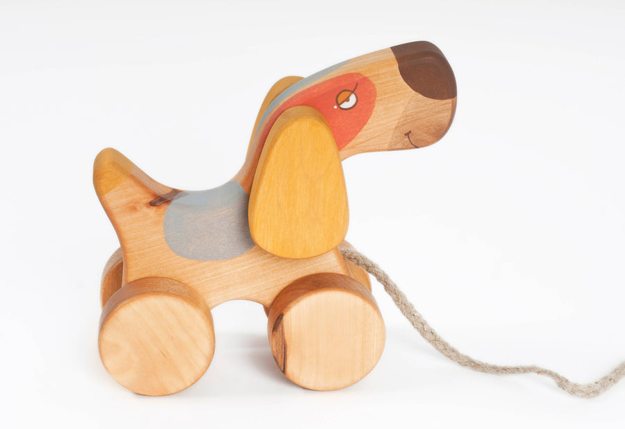 Wooden Terrier Dog Pull Toy