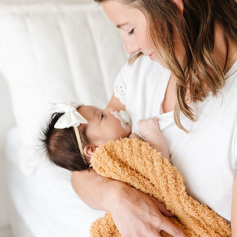 Golden Ribbed Bamboni Mini Blanket