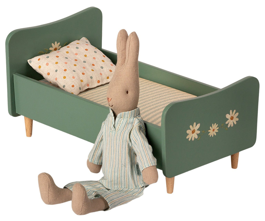 Mini Wooden Bed - Mint blue