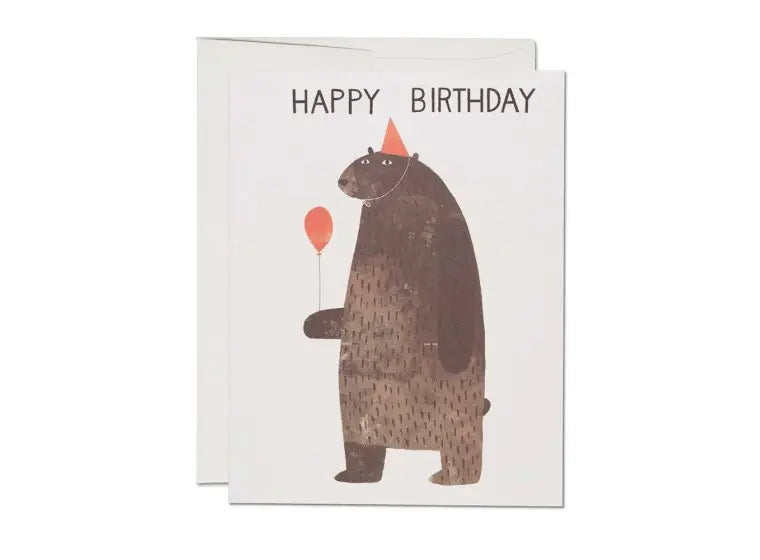 Happy Birthday Party Bear Greeting Card