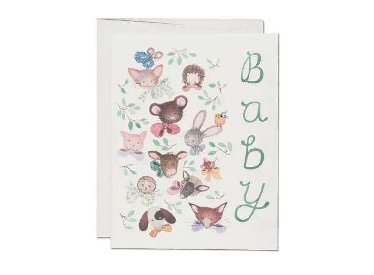 Pink Noses Baby Greeting Card