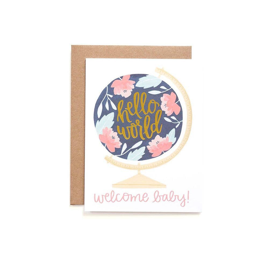 'Welcome Baby' Globe Card