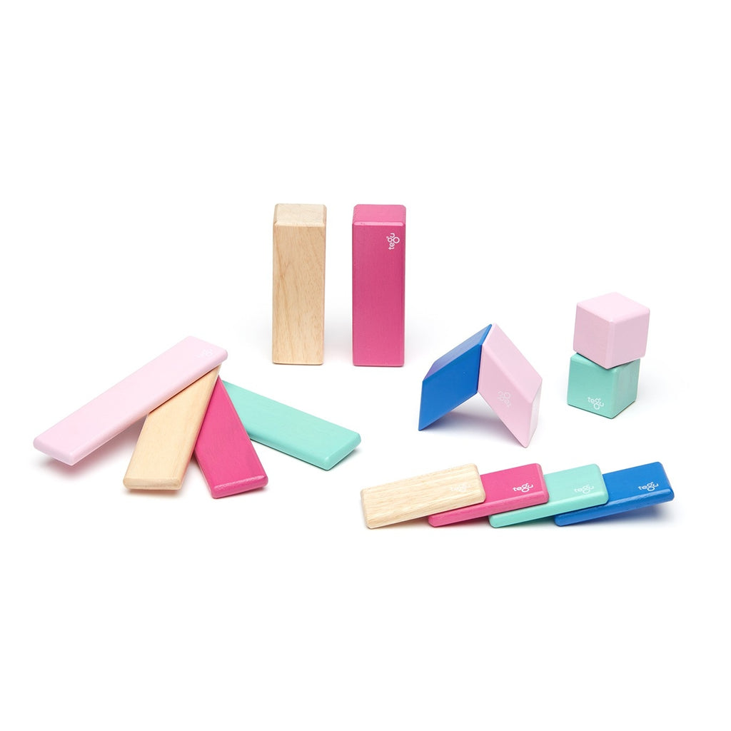 14 Piece Magnetic Wooden Block Set - Blossom