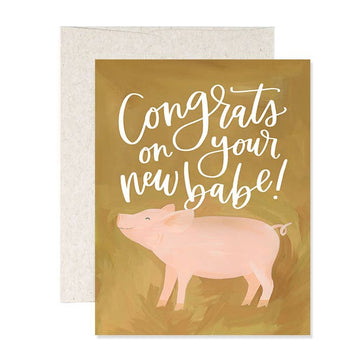 'Congrats' Baby Pig Card