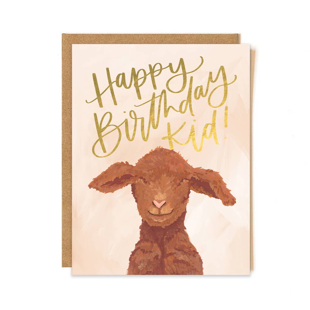'Happy Birthday Kid' Goat Card