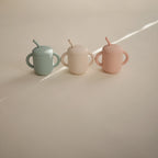 Silicone Training Cup + Straw - Blush