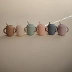 Silicone Training Cup + Straw - Blush