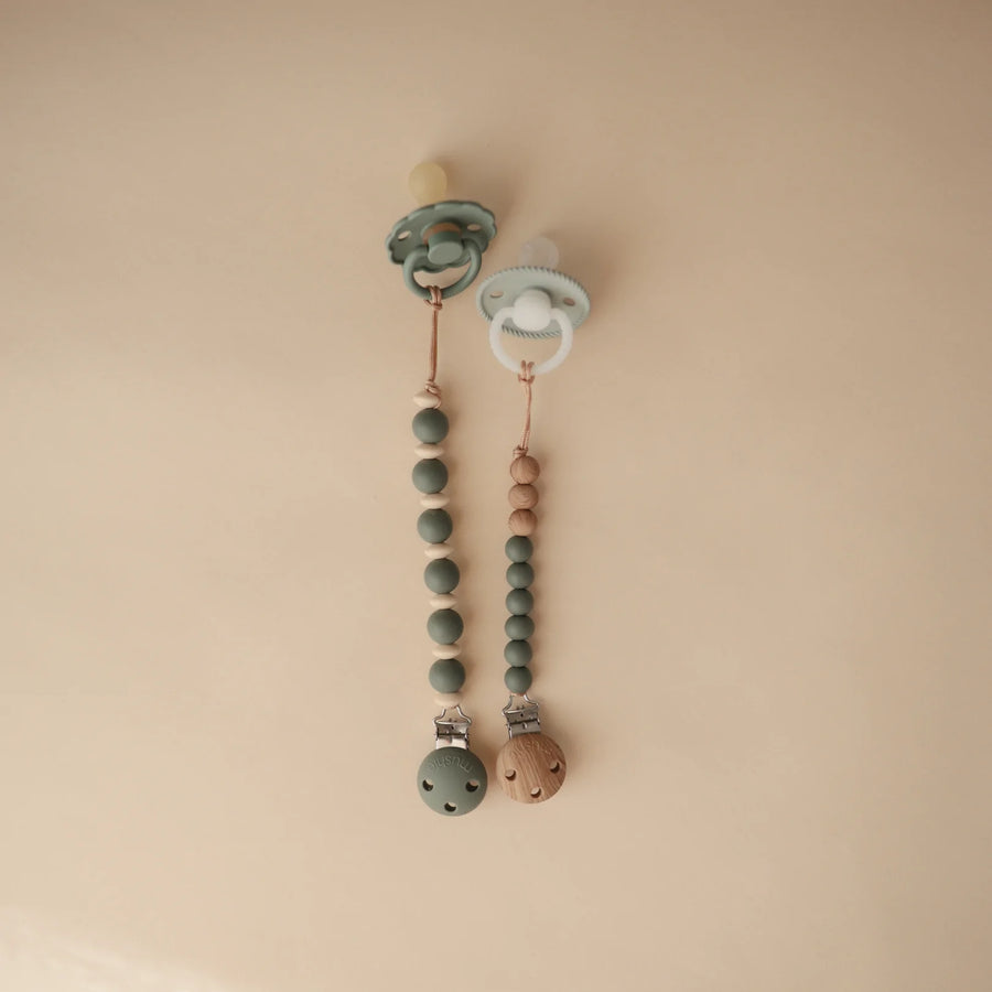 Luna Silicone Pacifier Clip - Dried Thyme
