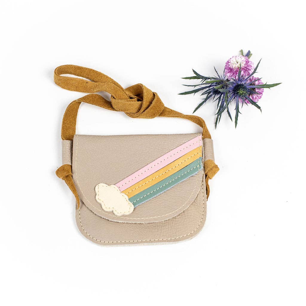 Beige Rainbow Leather Purse