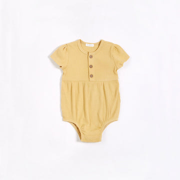 Honey Yellow Modal Rib Bubble Romper