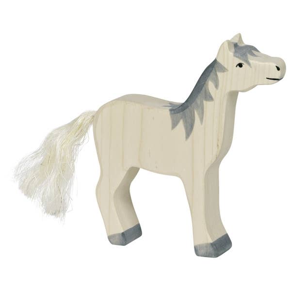 Wooden Grey Mane Horse