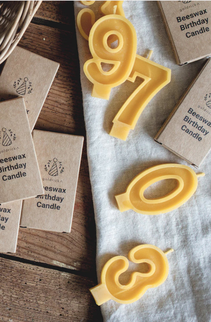 Handmade Beeswax Birthday Number Candles