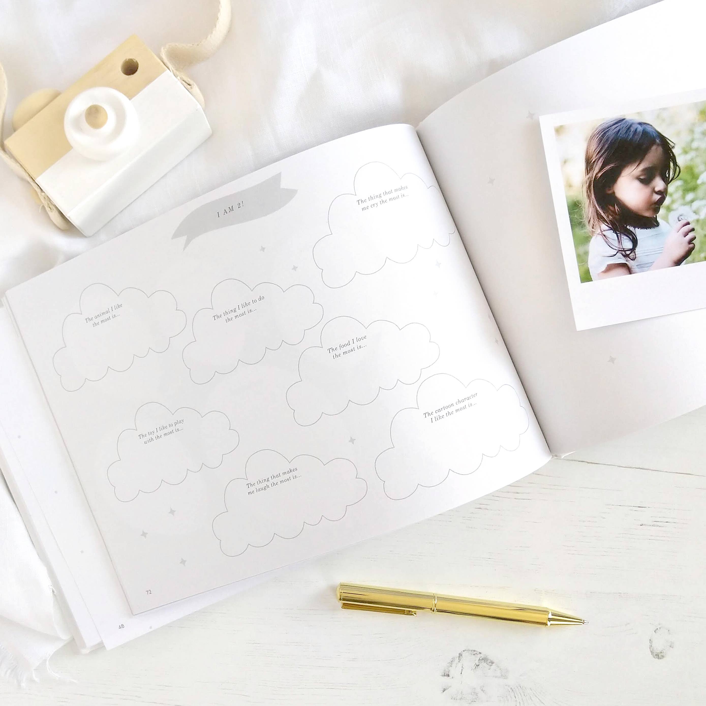My Baby Journal, White + Gold Foil