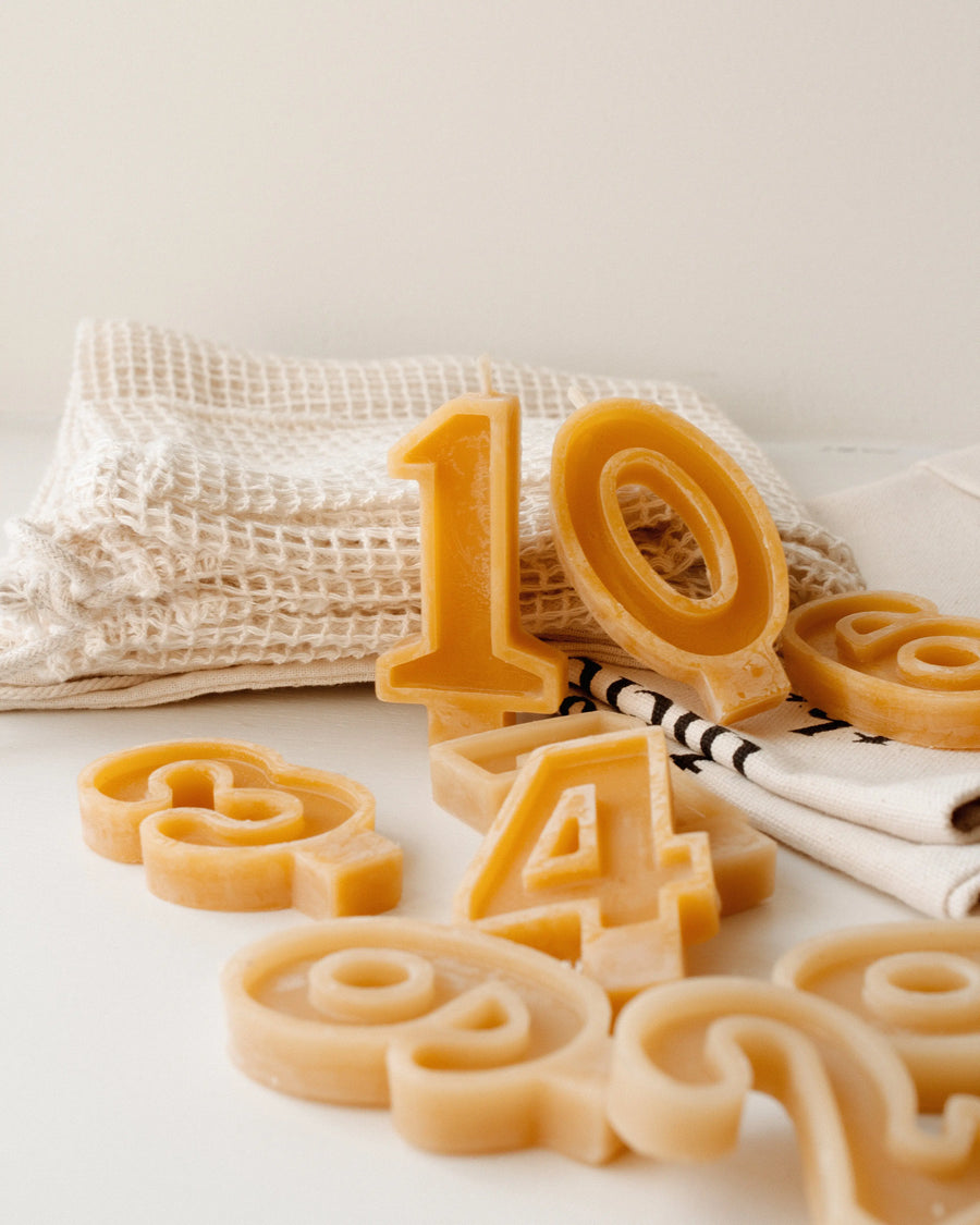 Handmade Beeswax Birthday Number Candles