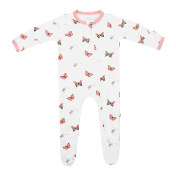 Butterfly Bamboo Zippered Footie