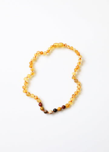 Raw Honey Amber + Mookaite Jasper Necklace