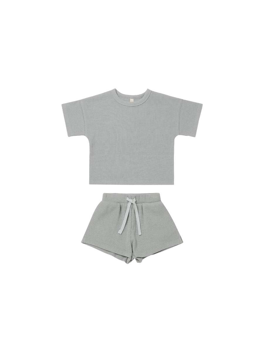 Waffle Short Set - Sky