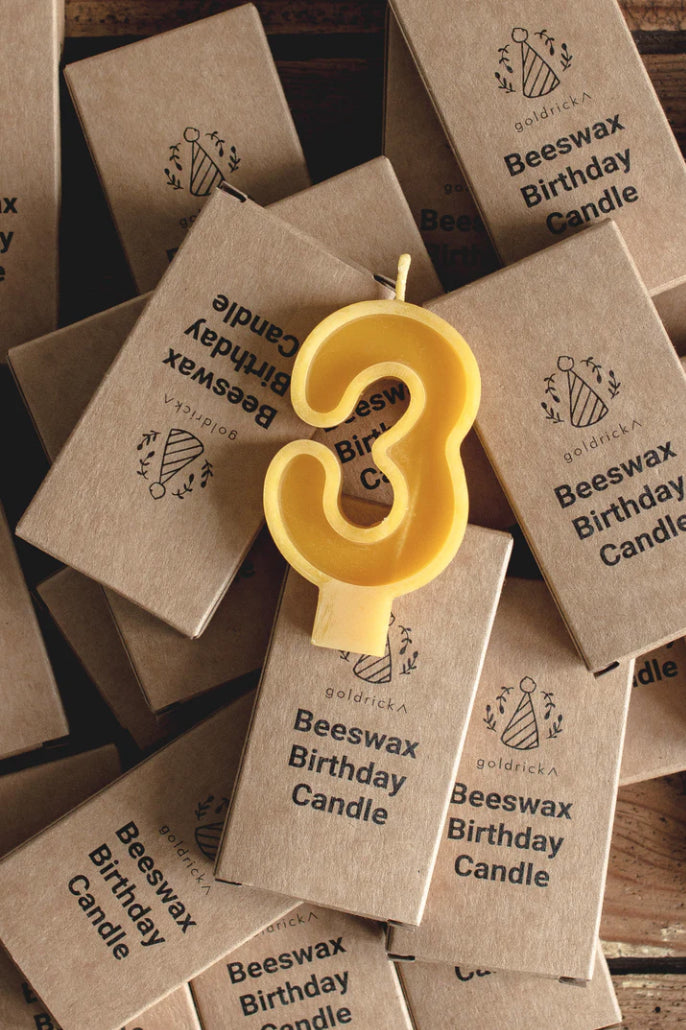 Handmade Beeswax Birthday Number Candles