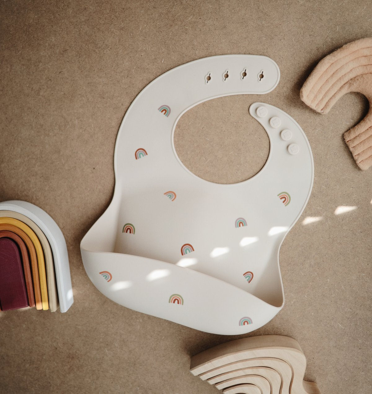 Silicone Baby Bib - Rainbows