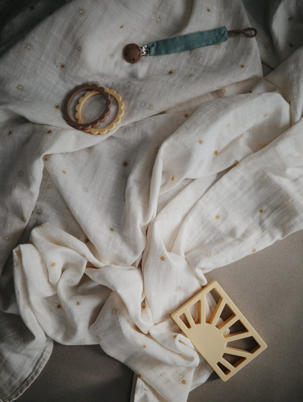 Organic Cotton Muslin Swaddle - Sun