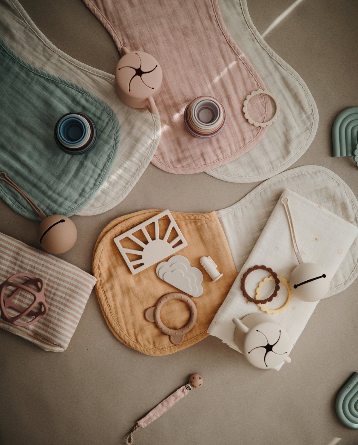 Organic Cotton Muslin Burp Cloth - Natural & Fog