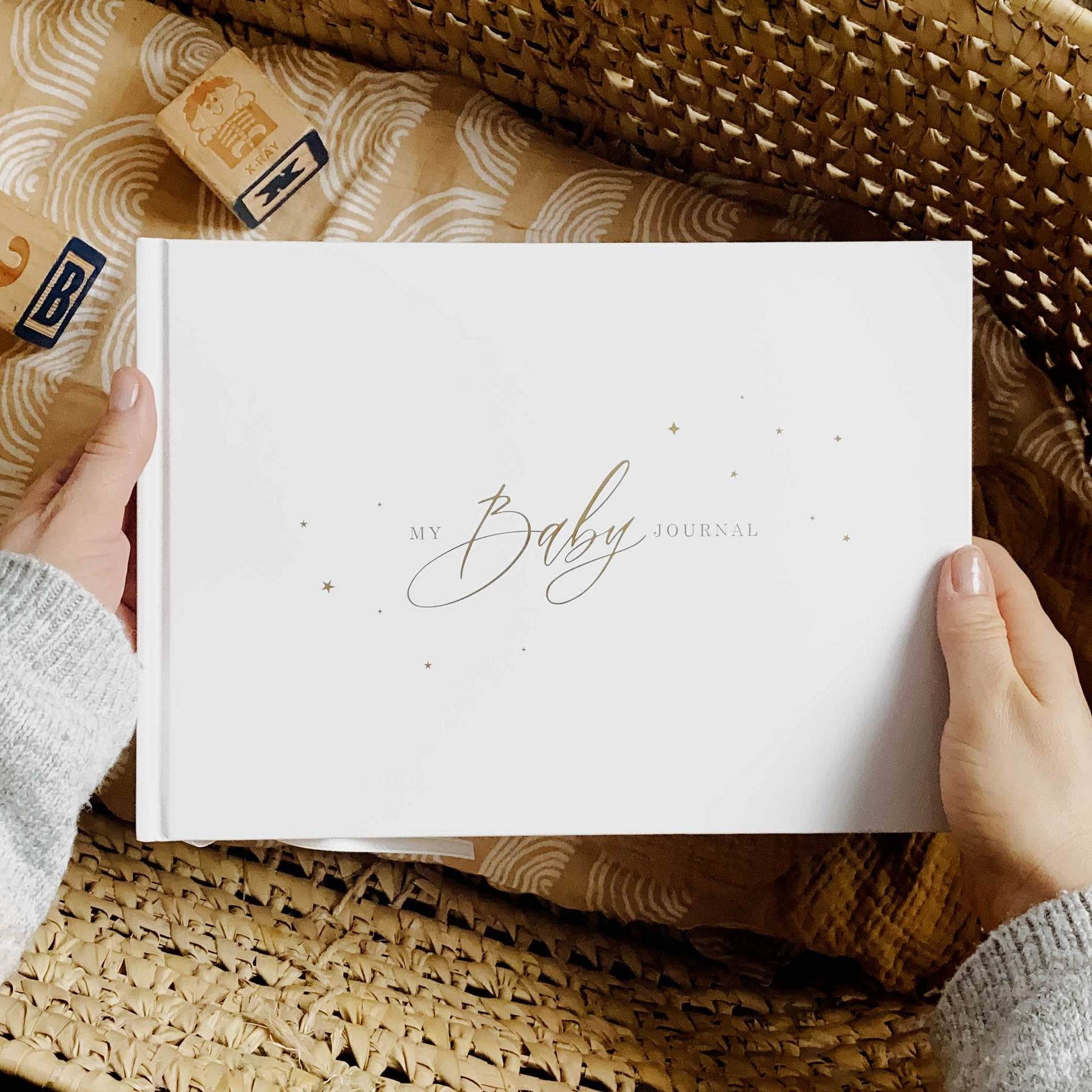 My Baby Journal, White + Gold Foil
