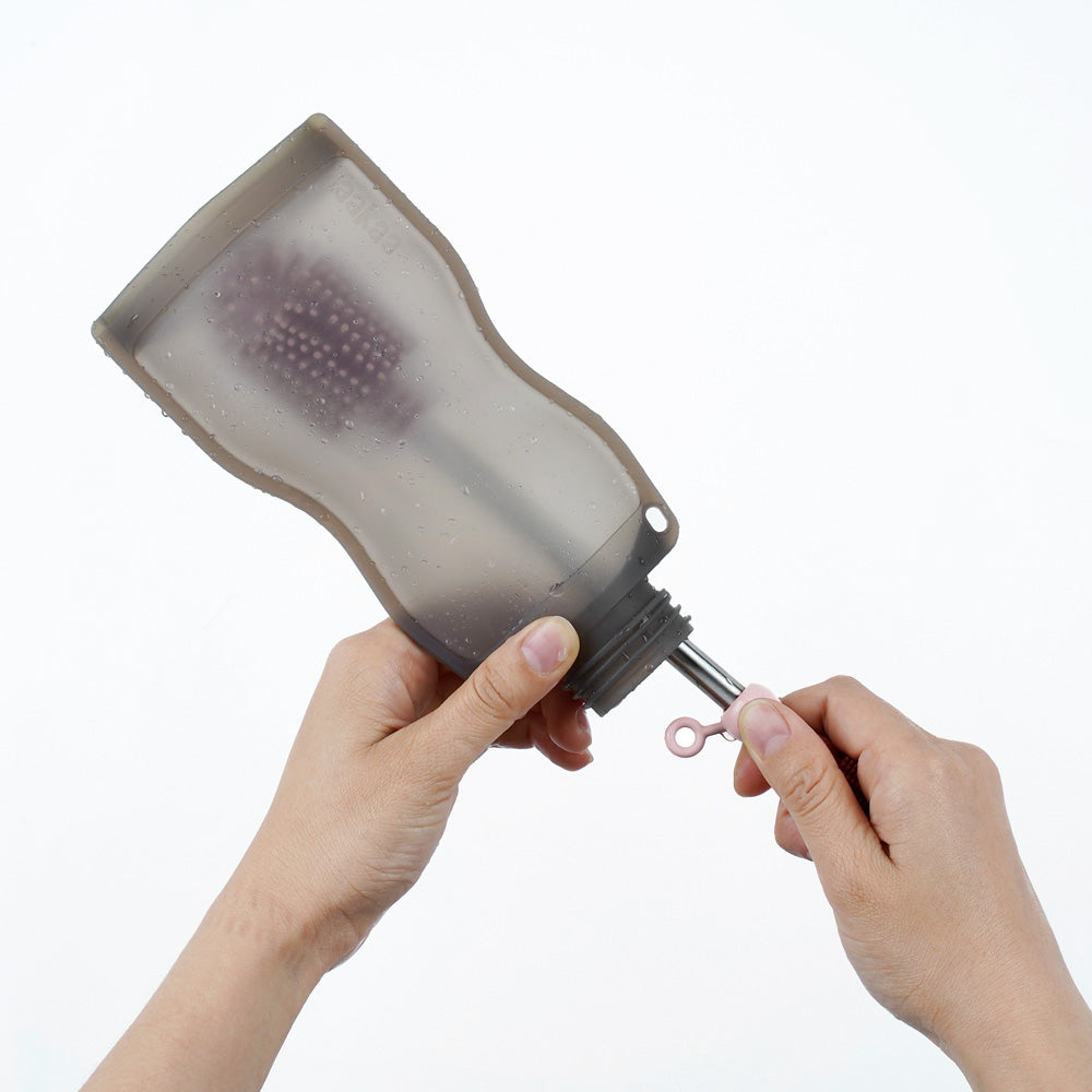 Double-Ended Silicone Brush - Grey