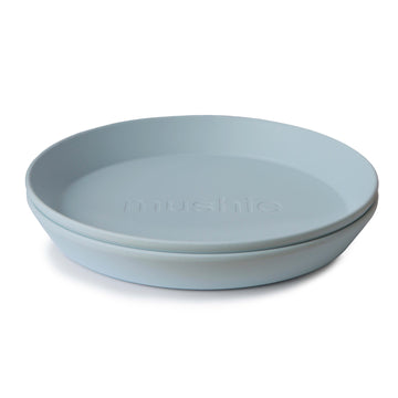 Round Dinnerware Plates, Set of 2 - Powder Blue