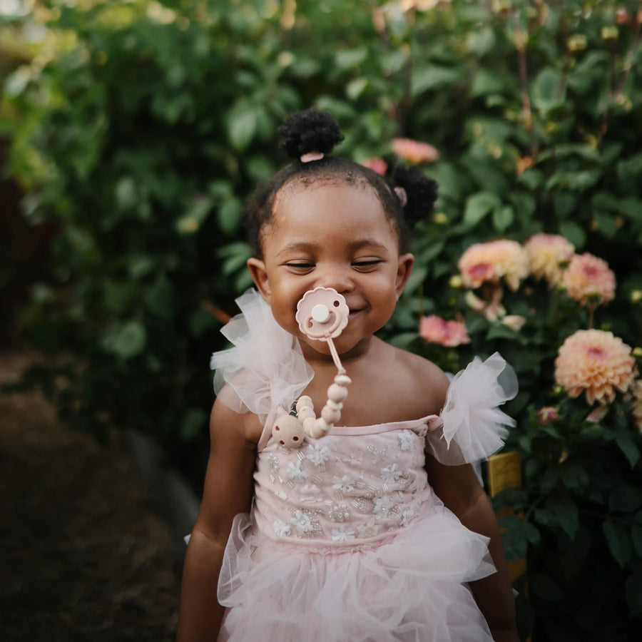 Luna Silicone Pacifier Clip - Blush