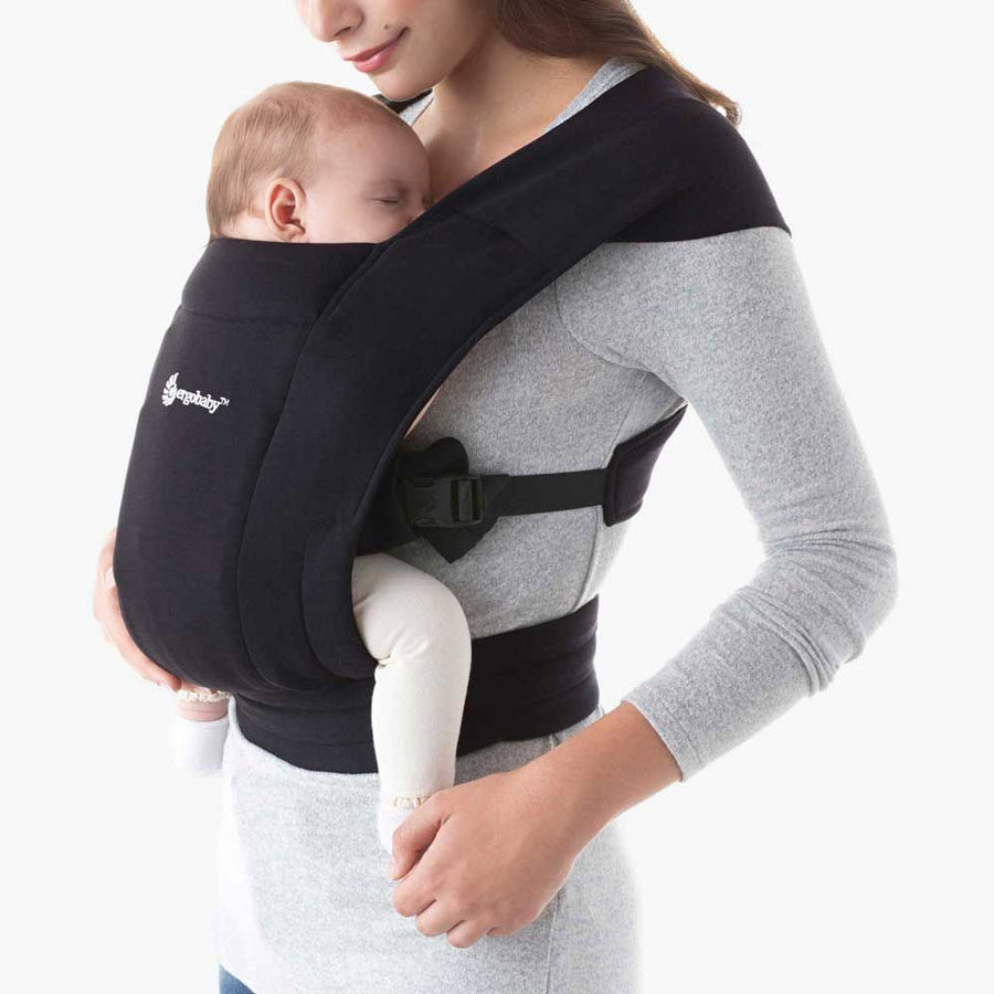 Pure Black Embrace Cozy Newborn Carrier
