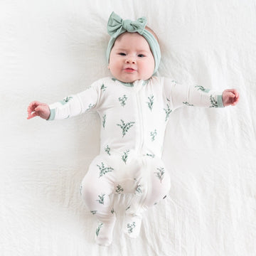 Eucalyptus Bamboo Zippered Footie