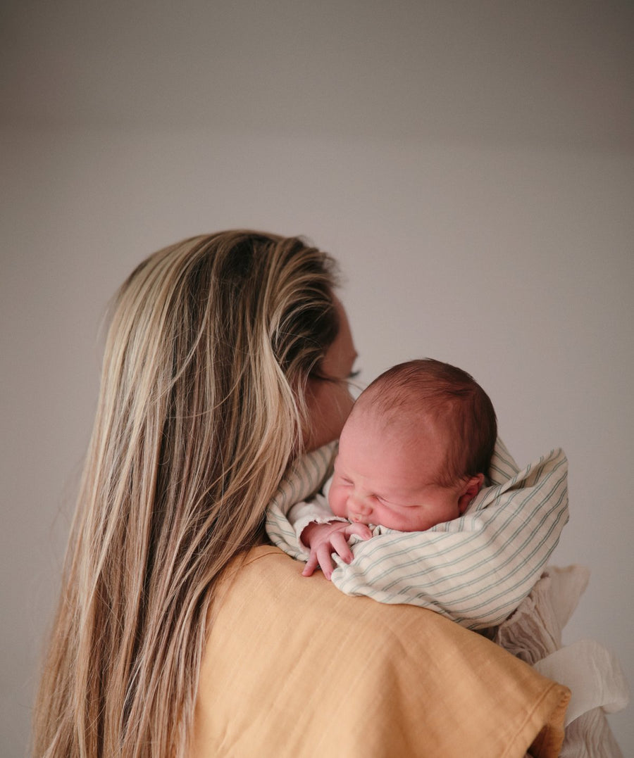 Organic Cotton Muslin Burp Cloth - Natural & Fog